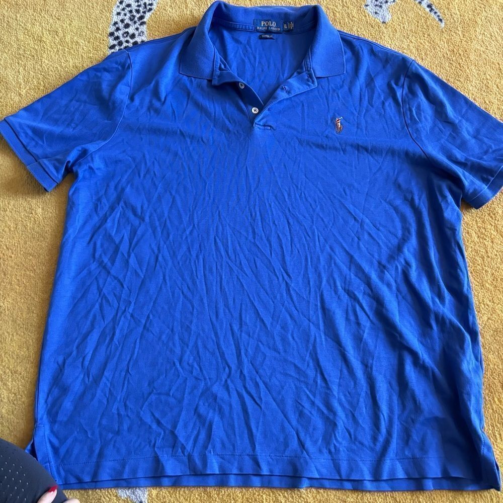 Polo Ralph Lauren Men’s Soft Cotton Blue Classic Fit Brown Pony Polo Shirt XL